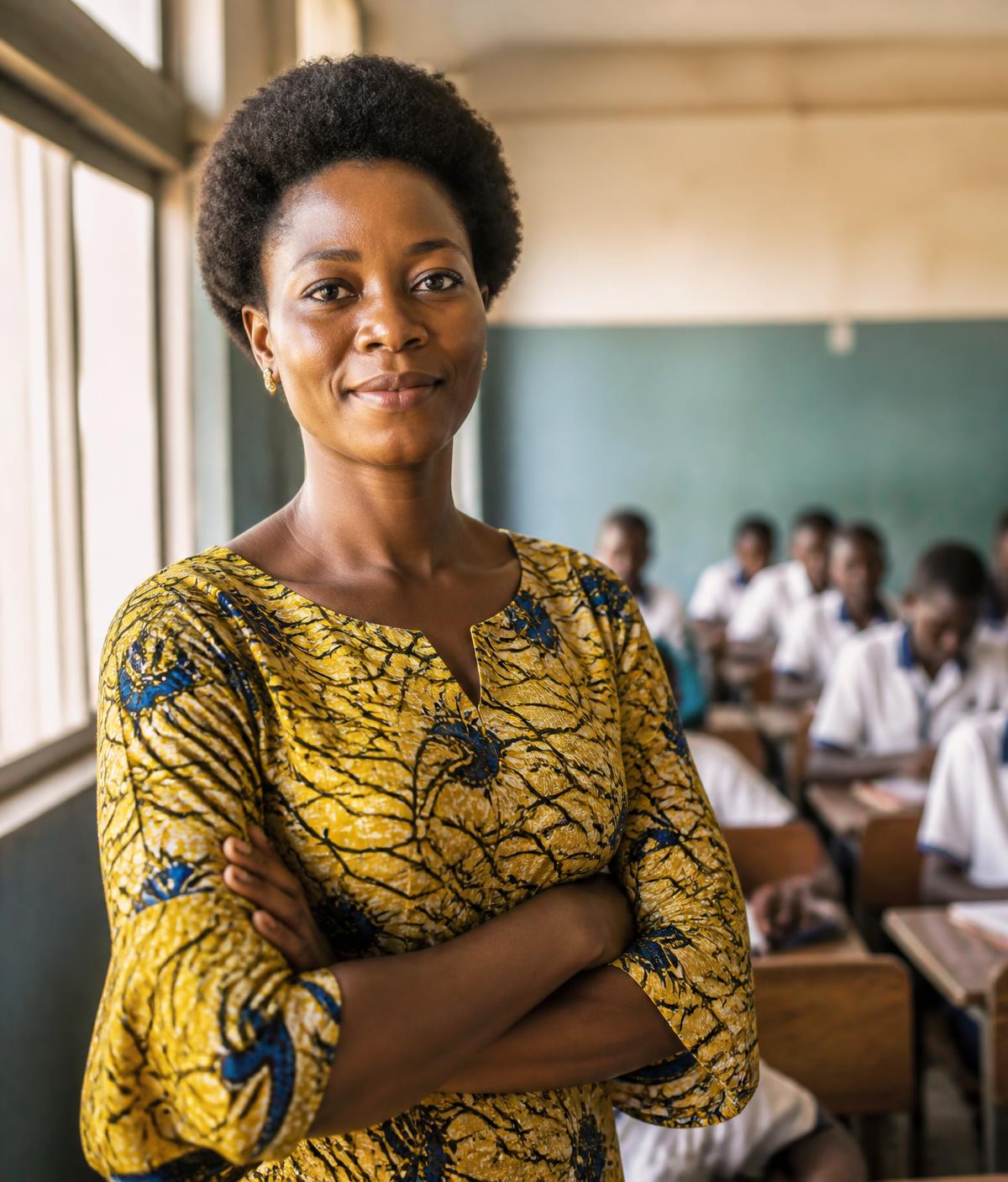 Amina Osei, Educator, Heritage & Roots partner school, in her classroom in Accra, Ghana